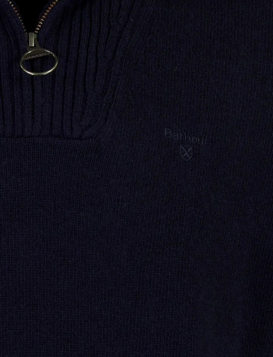 Barbour half zip trui donkerblauw wol