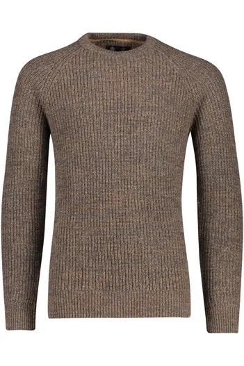 Barbour Barbour beige trui ronde hals lamswol
