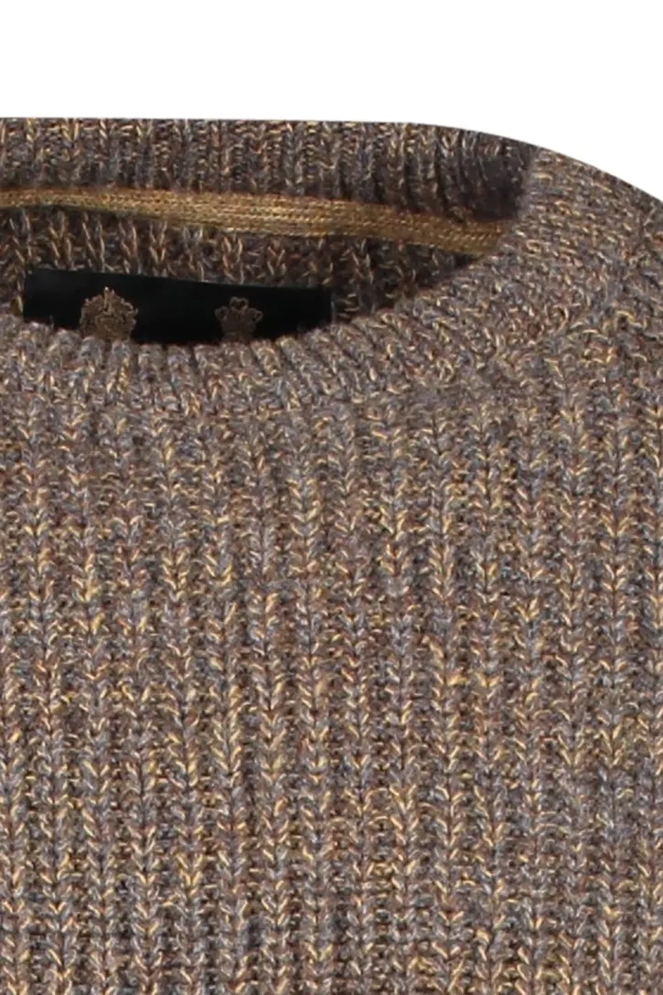 Barbour beige trui ronde hals lamswol