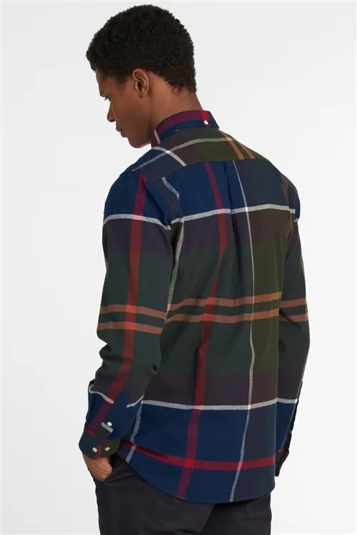 Katoenen Barbour casual overhemd normale fit groen geruit