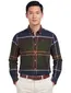 Katoenen Barbour casual groen geruit overhemd normale fit