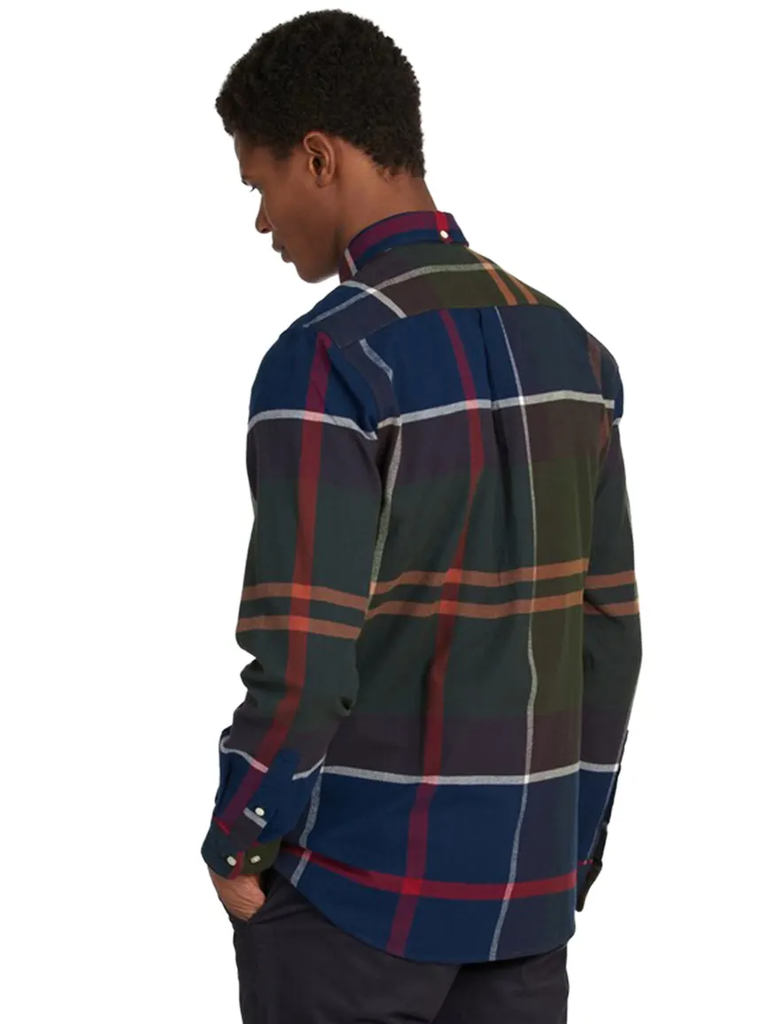 Katoenen Barbour casual overhemd normale fit groen geruit