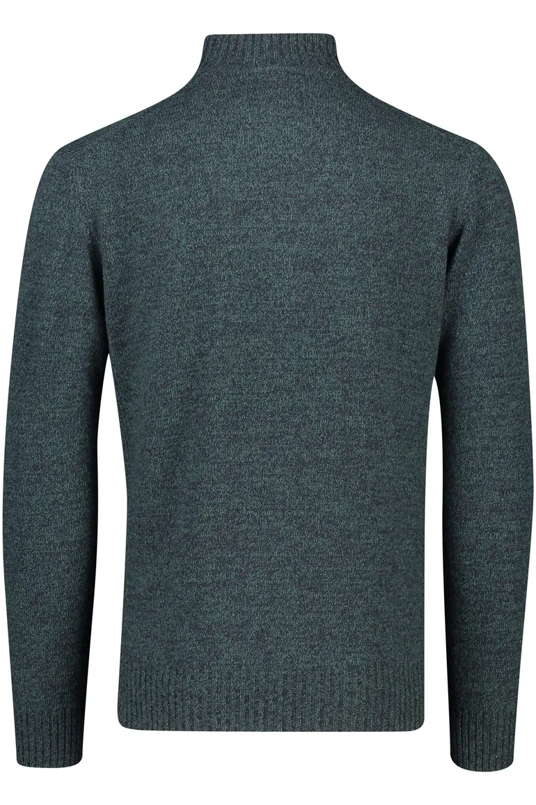 Barbour trui opstaande kraag groen effen wol
