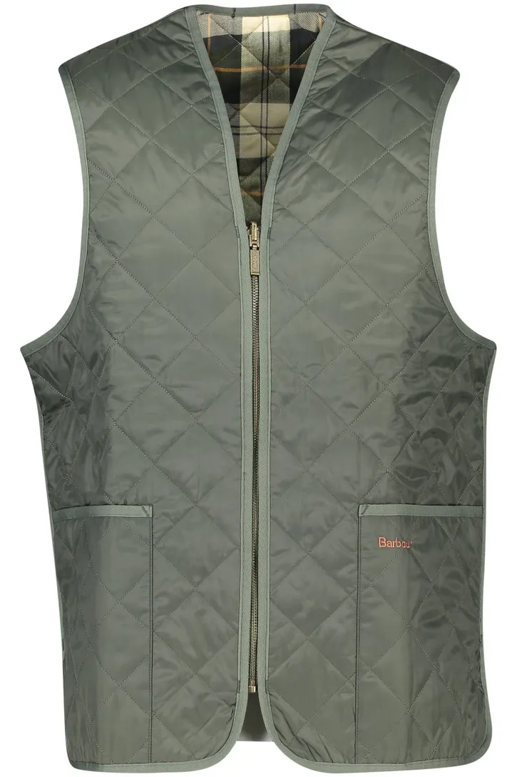 Barbour bodywarmer groen effen rits