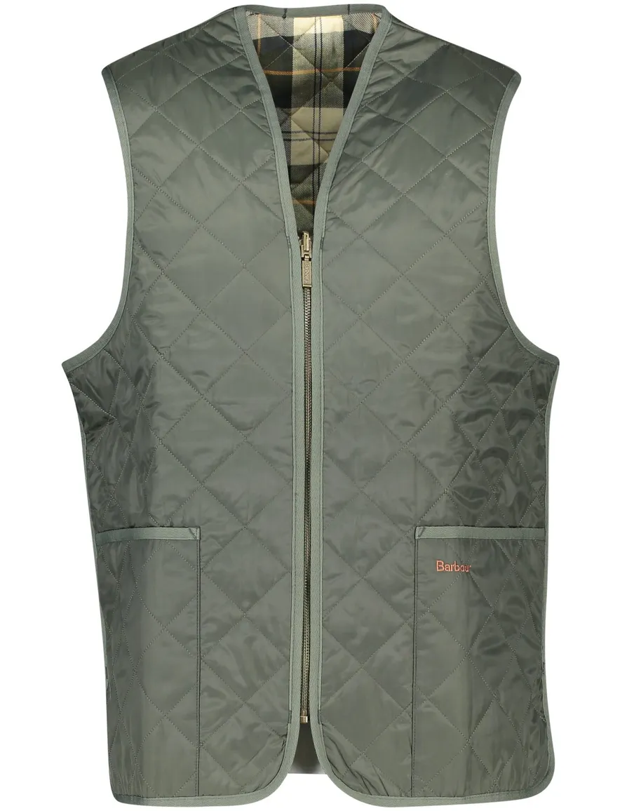 Barbour bodywarmer groen effen rits