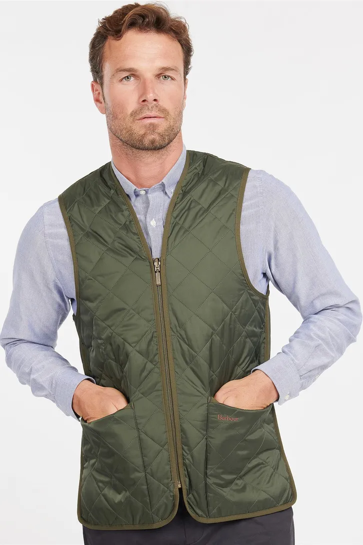 Barbour bodywarmer groen effen rits