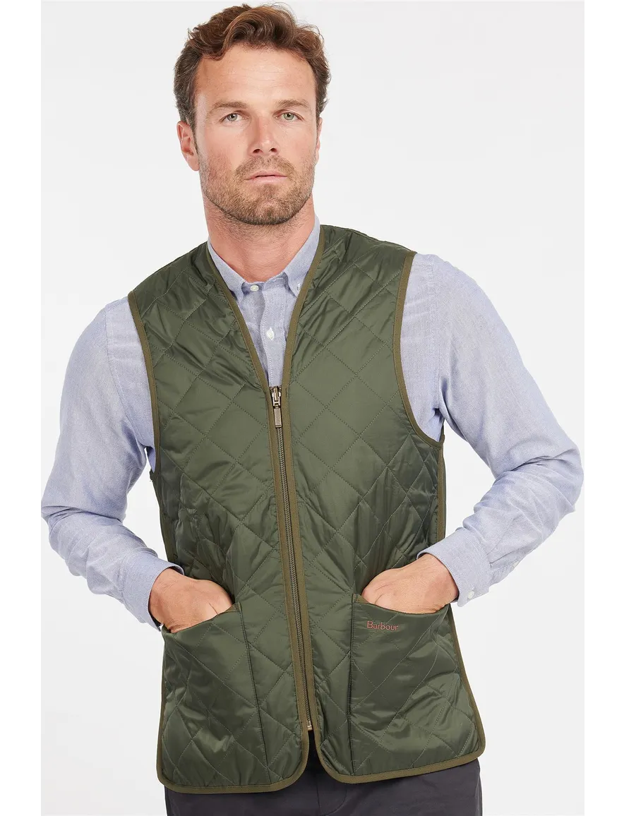 Barbour bodywarmer groen effen rits