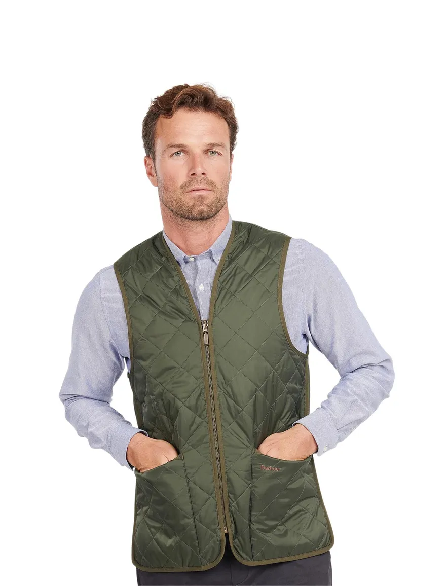 Barbour bodywarmer groen effen rits