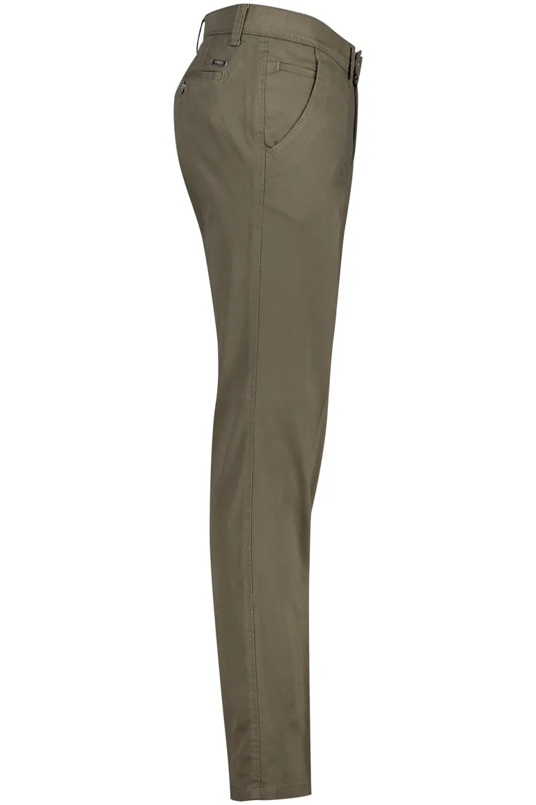 katoenen broek Eurex groen effen katoen