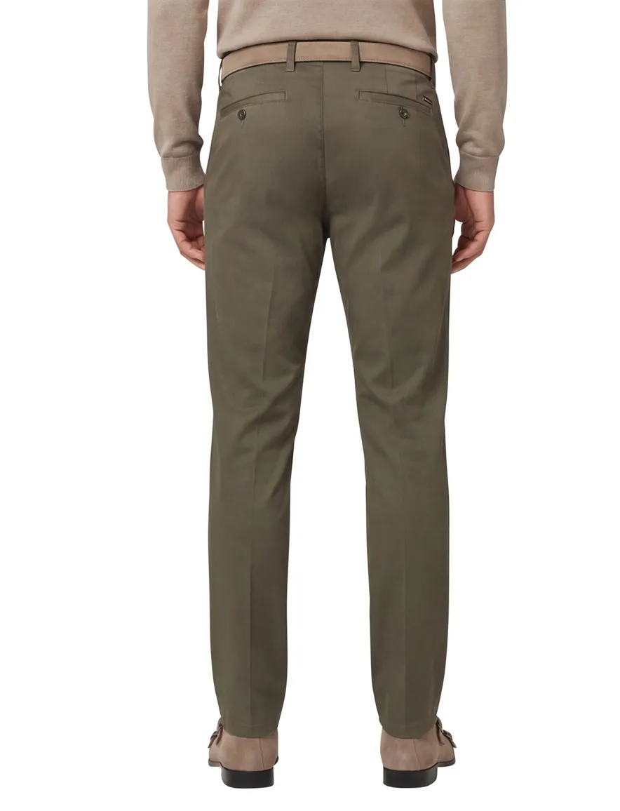 katoenen broek Eurex groen effen katoen