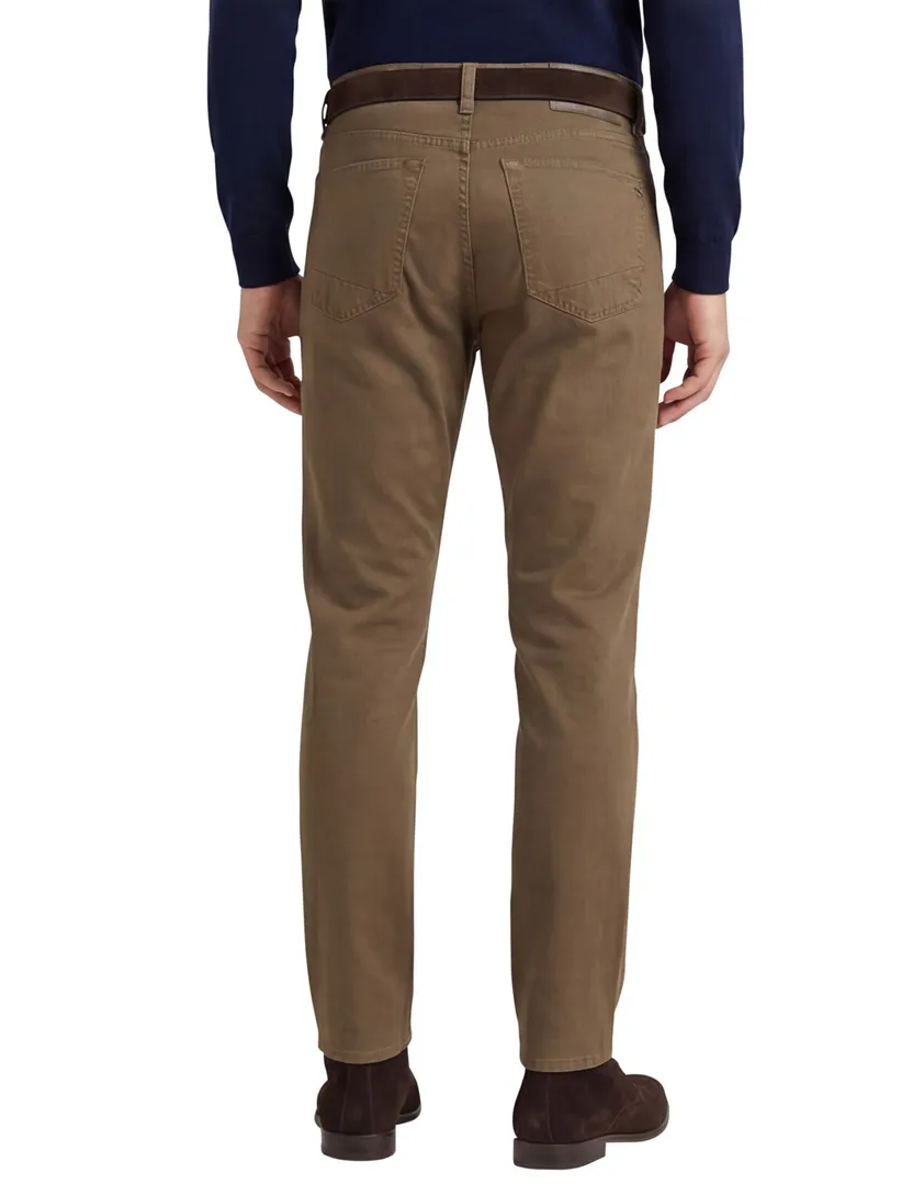 Brax jeans bruin effen katoen Chuck