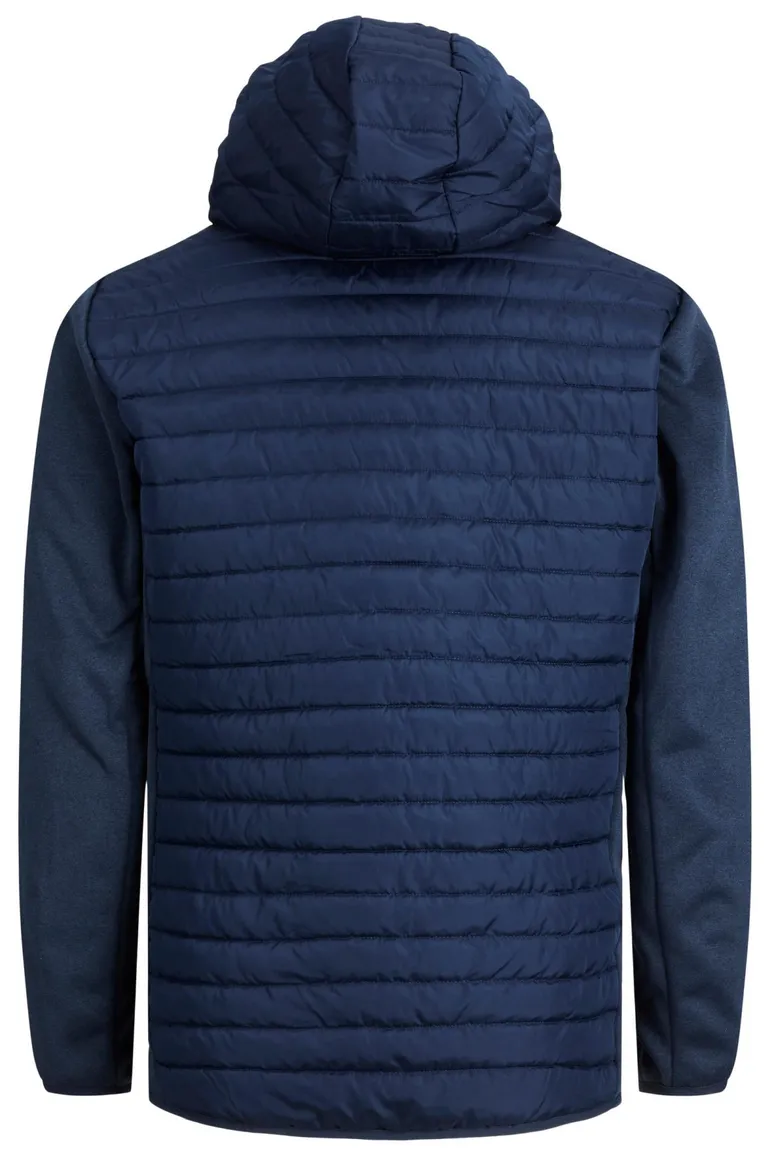 Jack & Jones Plus Size tussenjas blauw effen rits normale fit