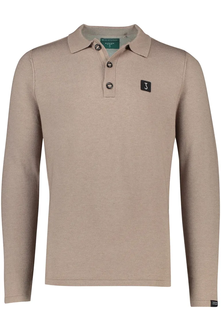 Butcher of Blue polo lange mouw beige