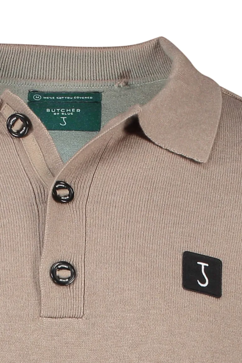 Butcher of Blue polo lange mouw beige