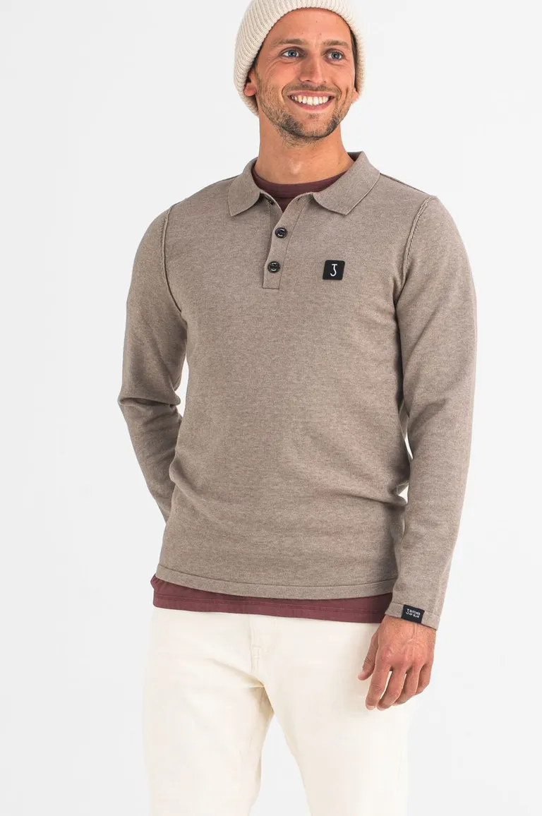 Butcher of Blue polo lange mouw beige