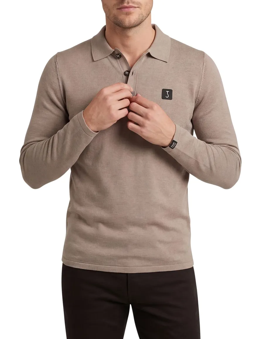 Butcher of Blue polo lange mouw beige