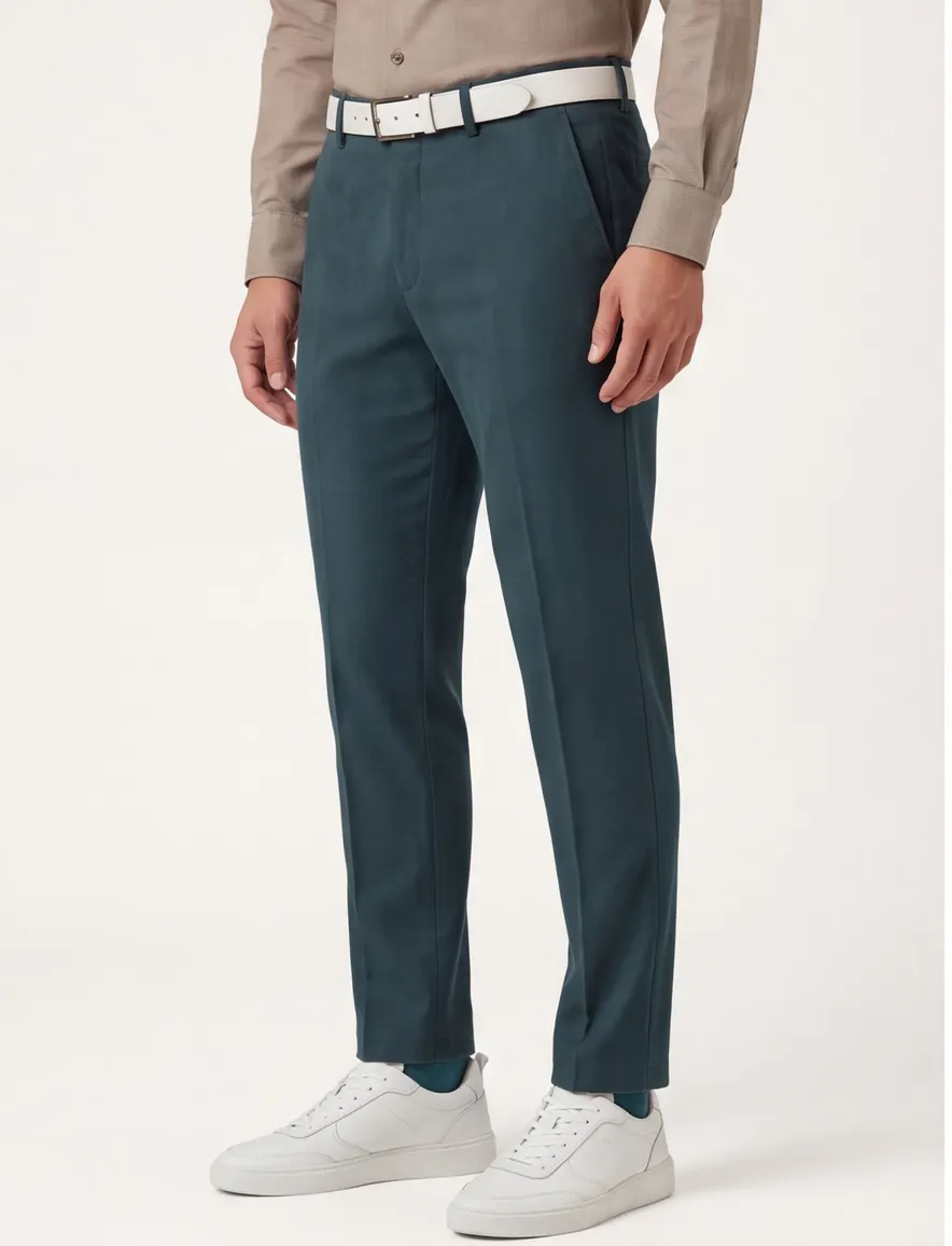 Hiltl katoenen broek groen effen katoen