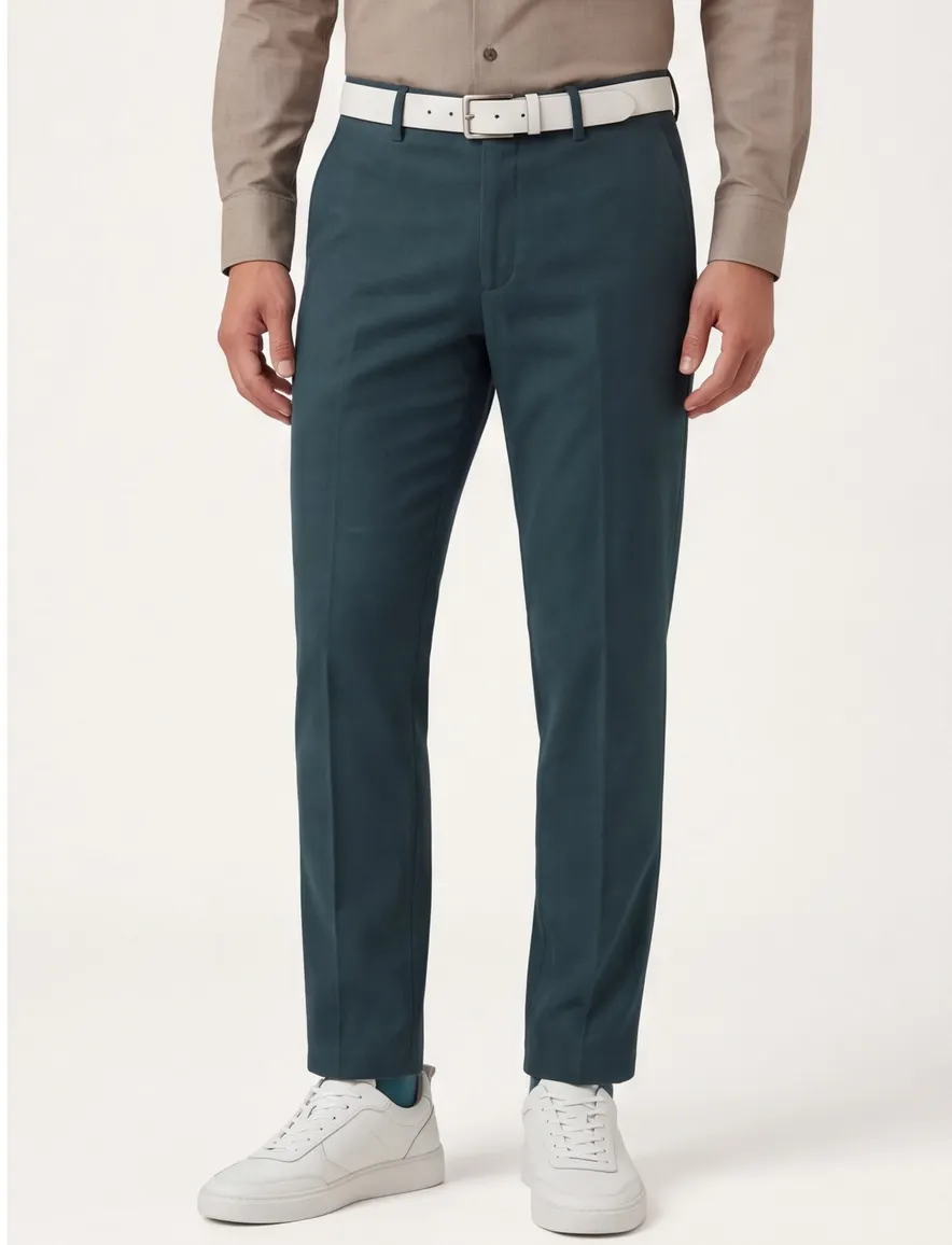 Hiltl katoenen broek groen effen katoen