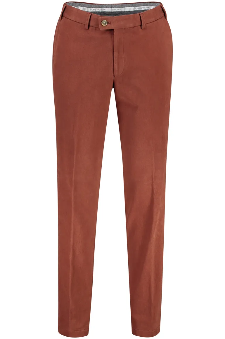 Hiltl katoenen broek rood bruin effen katoen
