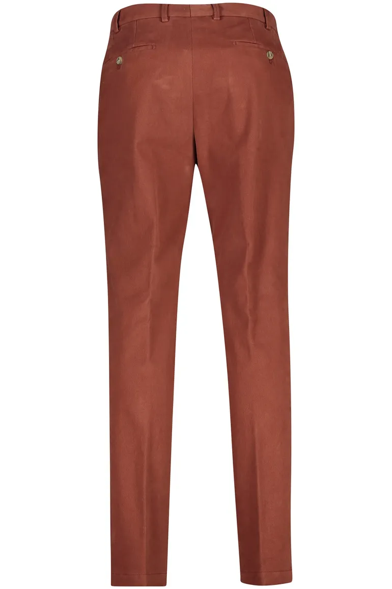 Hiltl katoenen broek rood bruin effen katoen