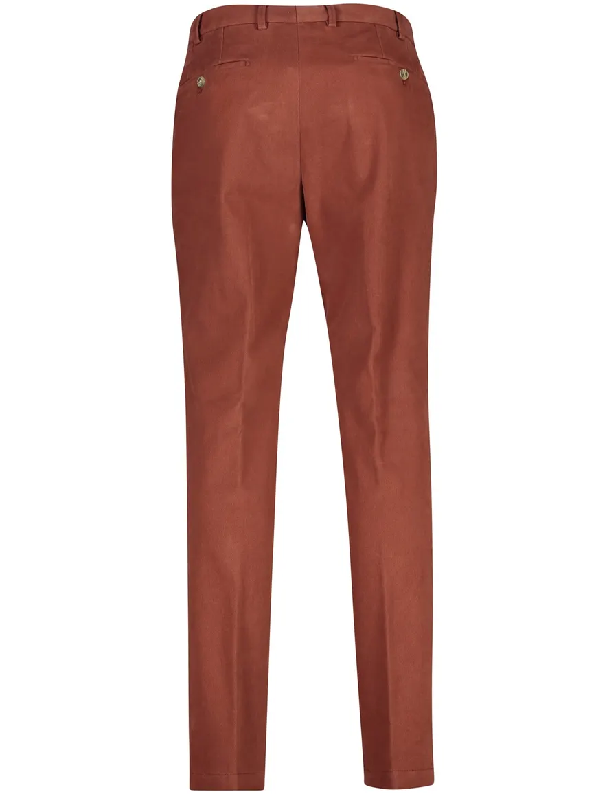 Hiltl katoenen broek rood bruin effen katoen