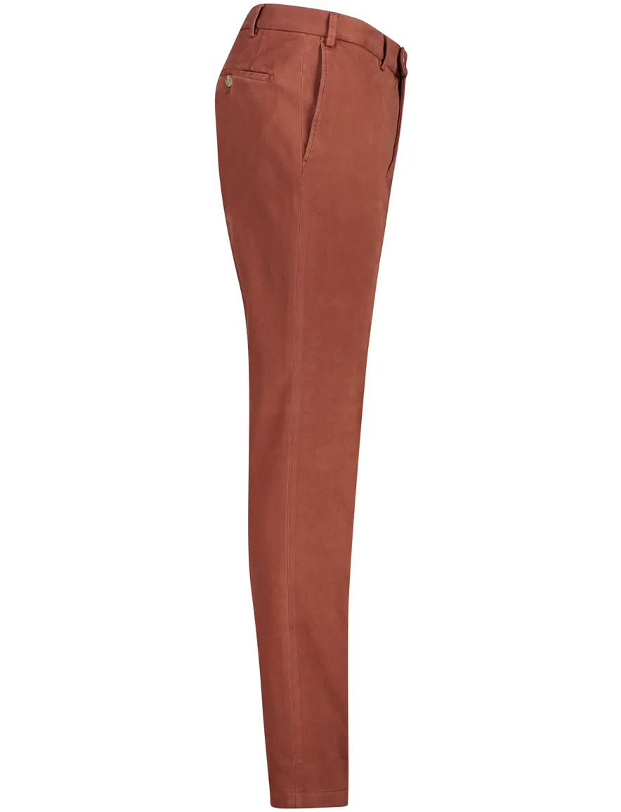 Hiltl katoenen broek rood bruin effen katoen