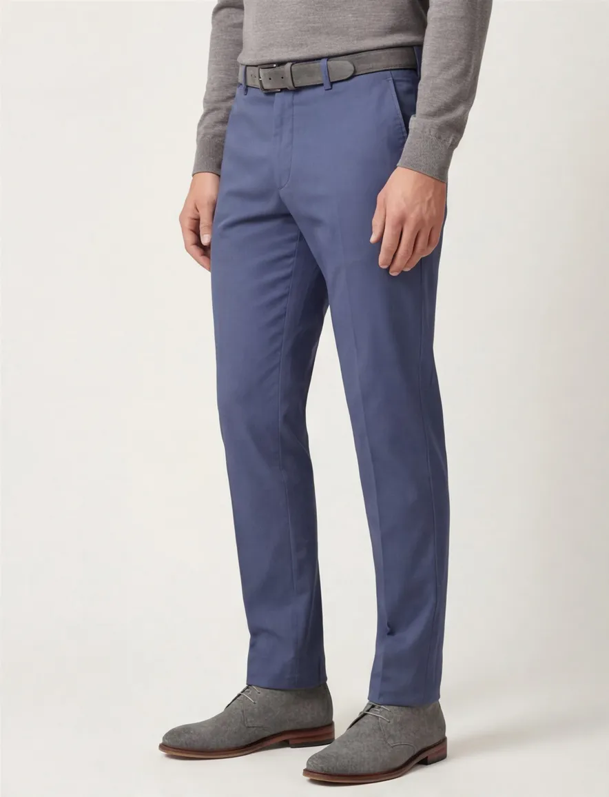 Hiltl katoenen broek Peaker blauw uni katoen