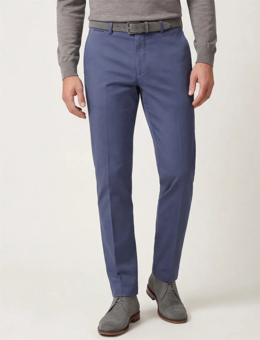 Hiltl katoenen broek Peaker blauw uni katoen