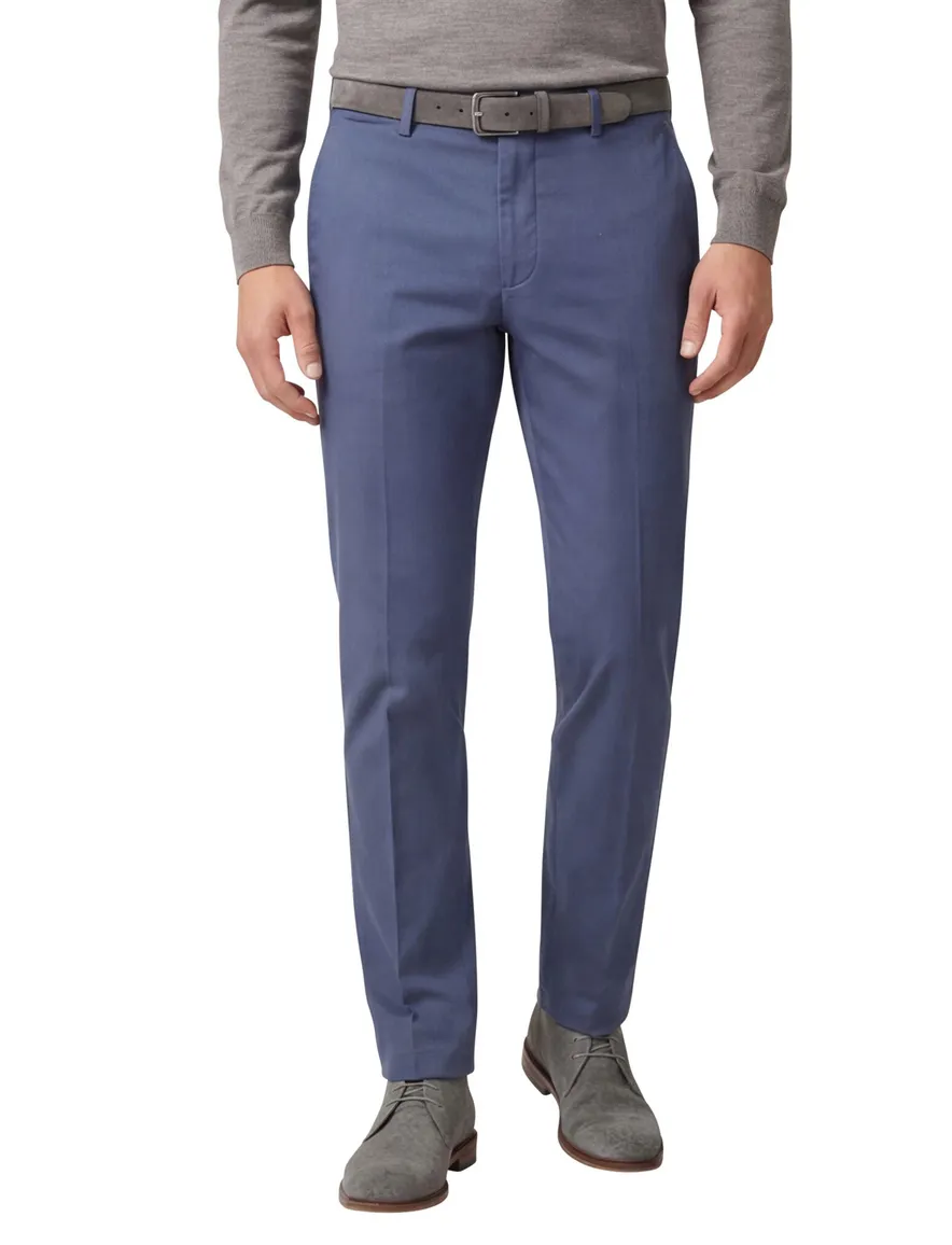 Hiltl katoenen broek Peaker blauw uni katoen