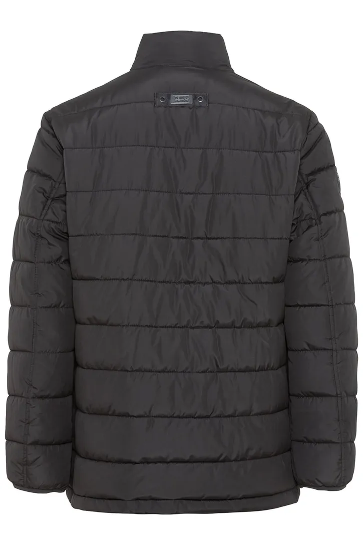 Camel Active winterjas zwart wijde fit effen rits + knoop