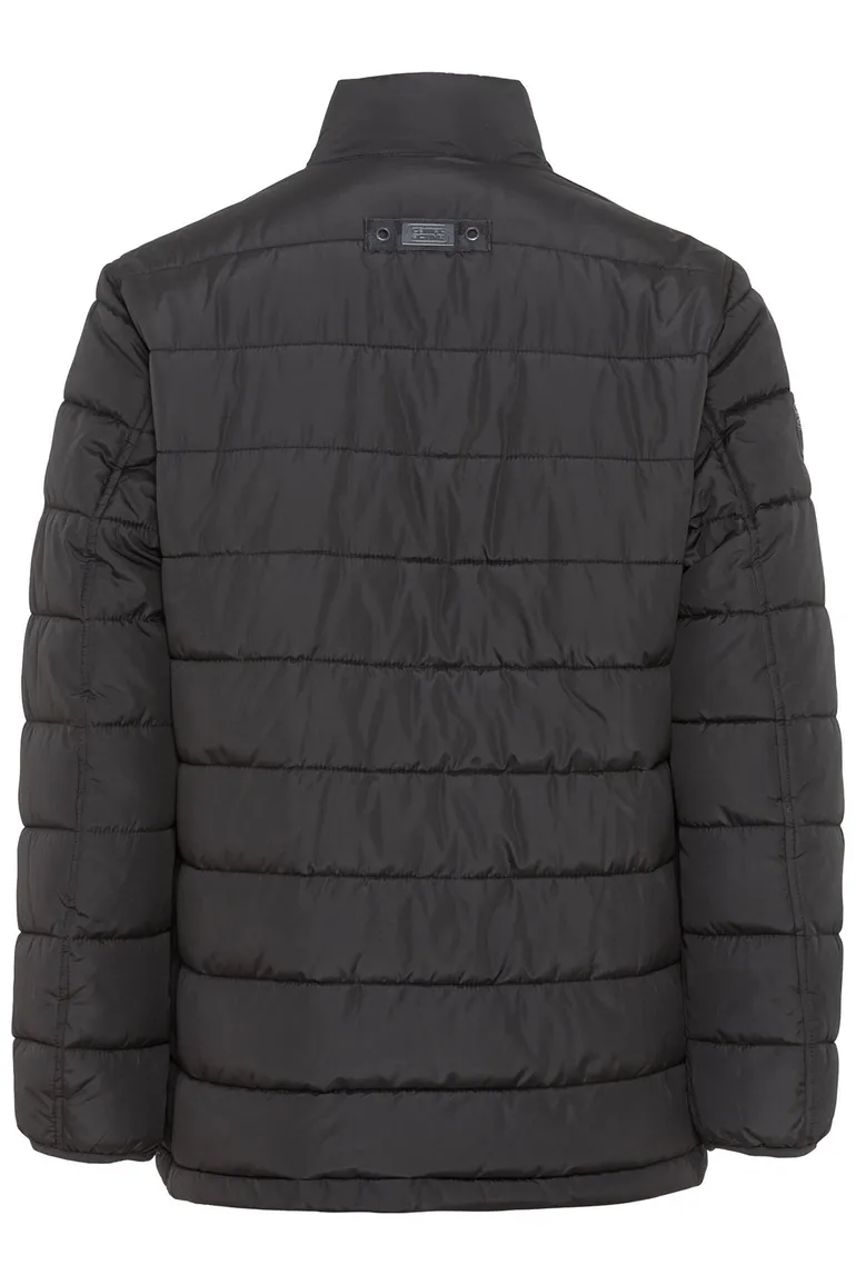 winterjas Camel Active zwart wijde fit effen rits + knoop
