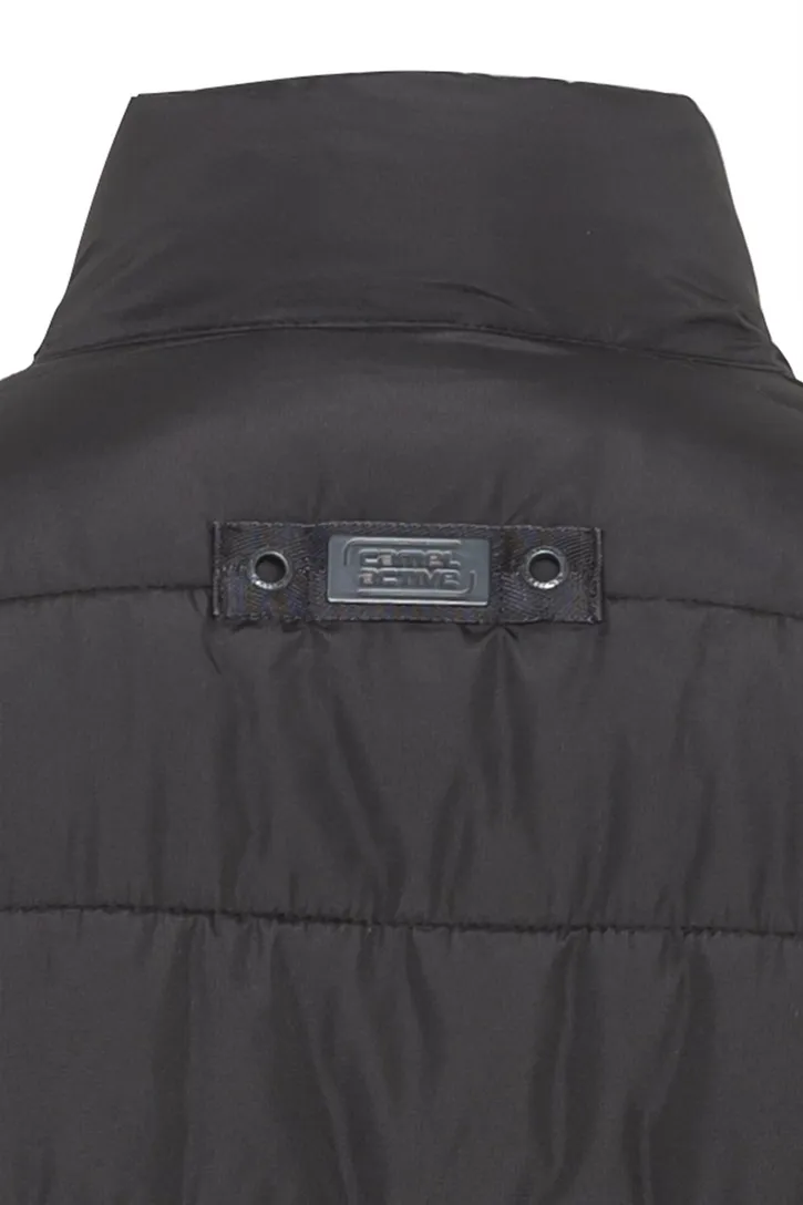 Camel Active winterjas zwart wijde fit effen rits + knoop