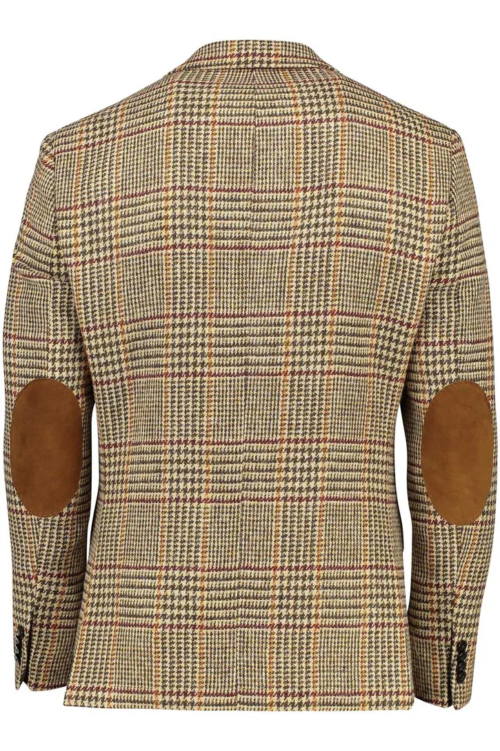 Wellington of Bilmore colbert wol normale fit beige geruit