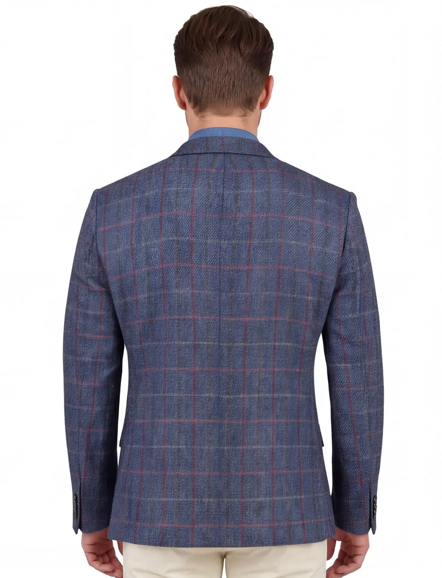 Wellington of Bilmore colbert blauw met ruit