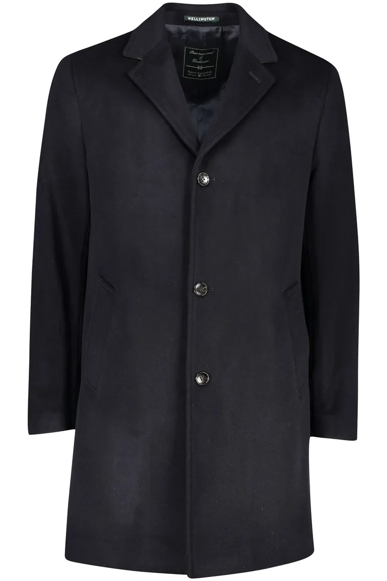 Wellington of Bilmore winterjas lang donkerblauw