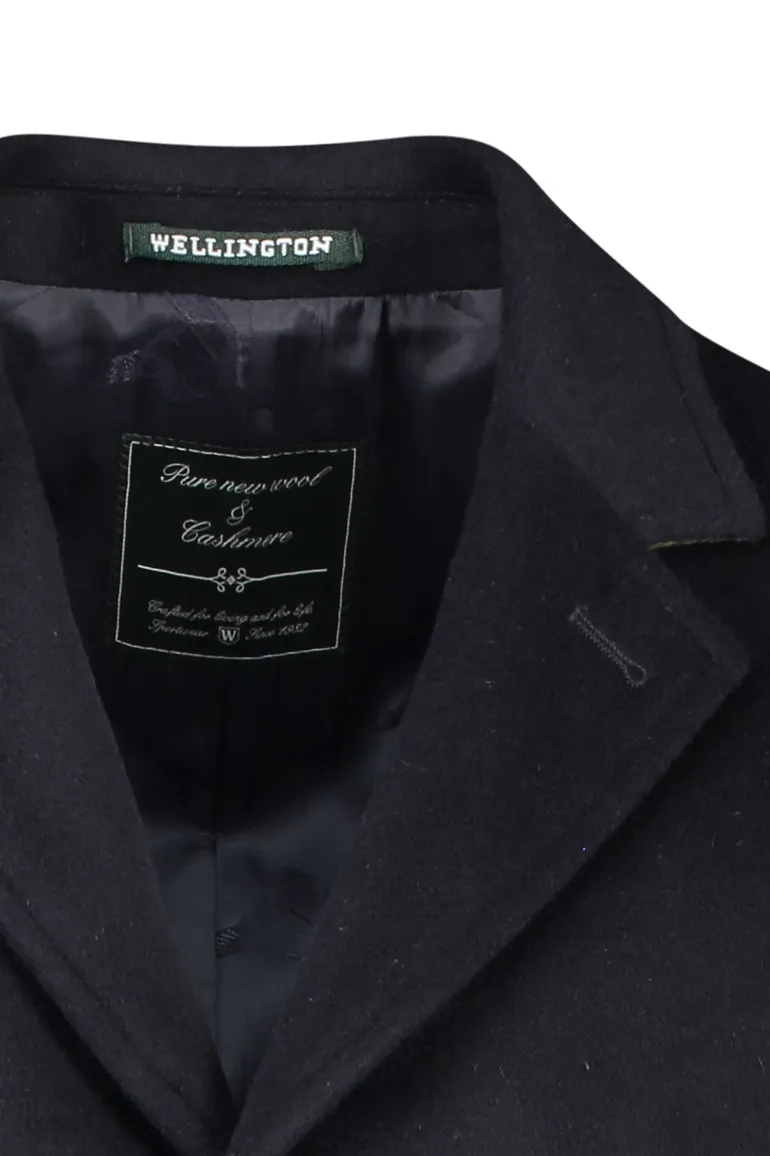 Wellington of Bilmore winterjas lang donkerblauw