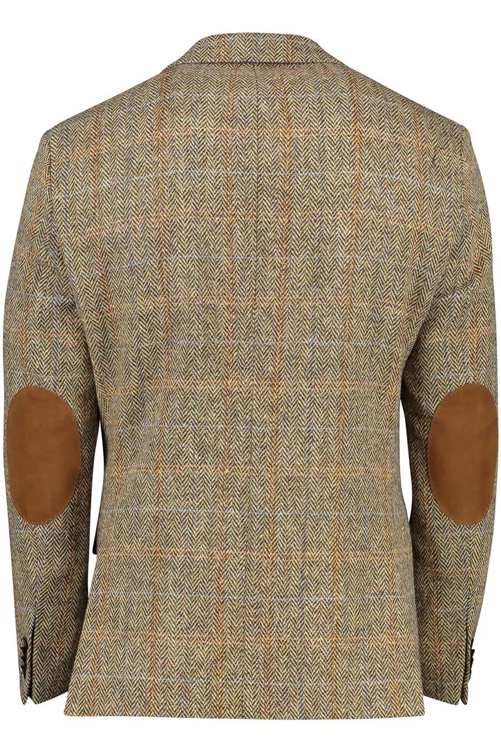 Wellington of Bilmore colbert wol slim fit beige geruit