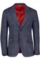 Wellington of Bilmore colbert blauw geruit wol normale fit