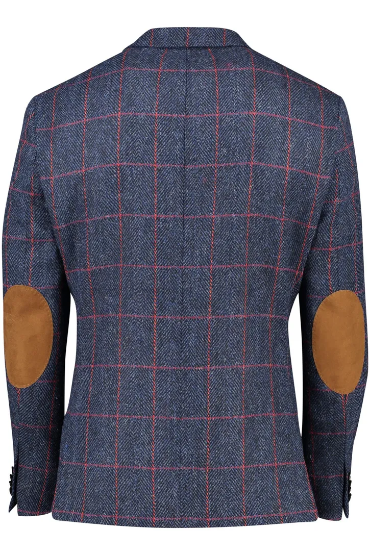 Wellington of Bilmore colbert wol donkerblauw geruit
