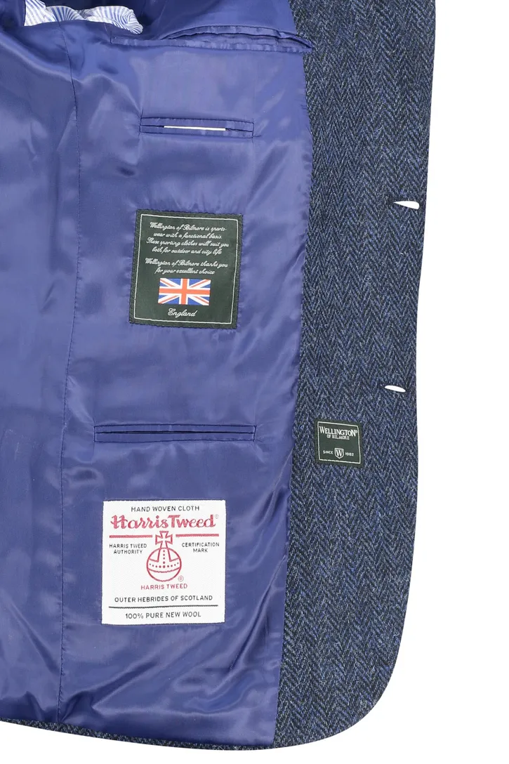 Wellington of Bilmore colbert wol normale fit donkerblauw gemêleerde