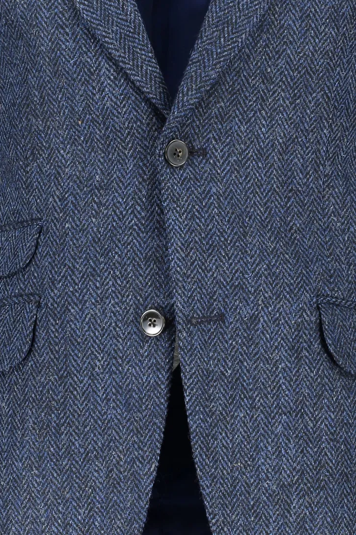 Wellington of Bilmore colbert wol normale fit donkerblauw gemêleerde