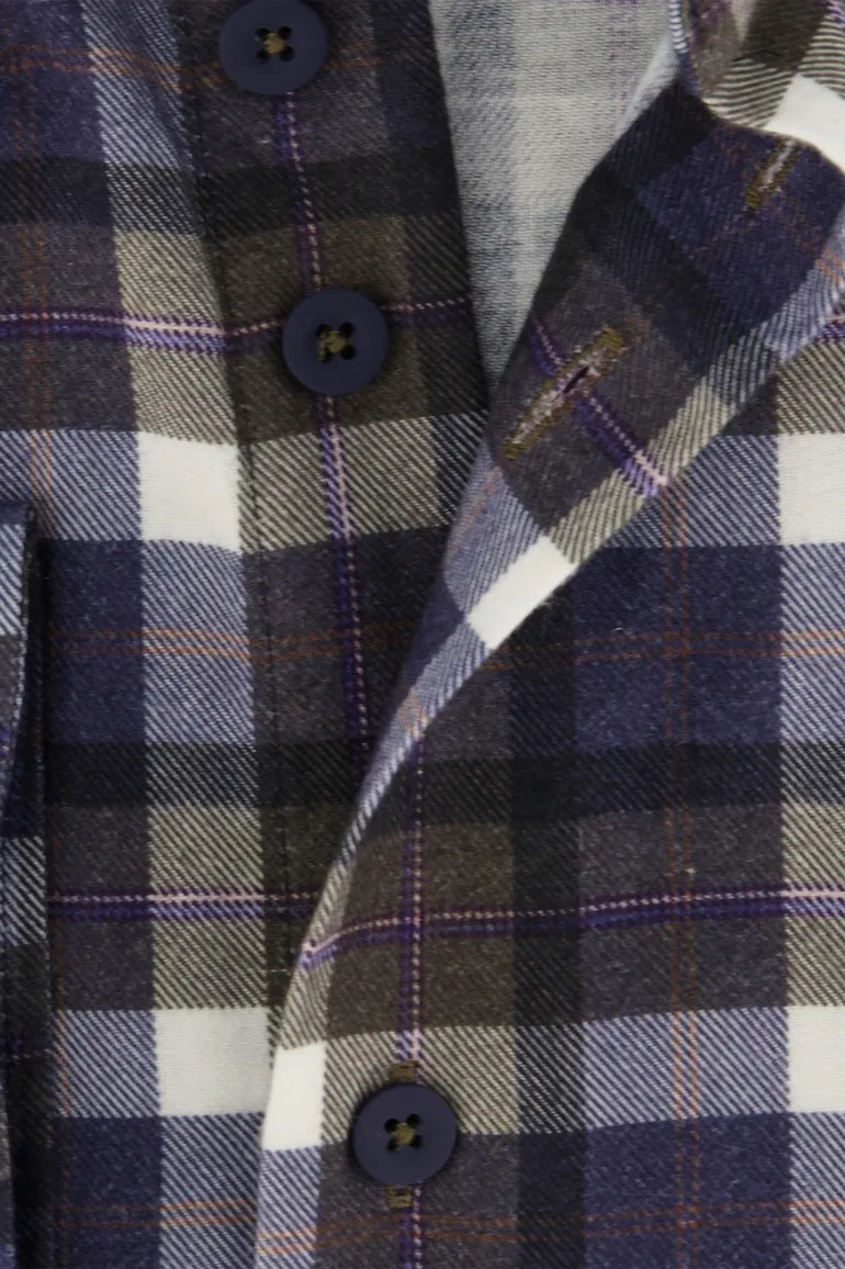 Eden Valley casual overhemd normale fit paars geruit katoen