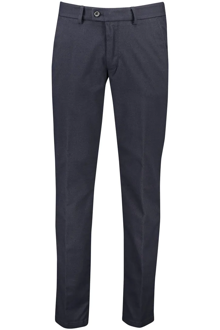 Eurex pantalon chino donkerblauw geprint normale fit
