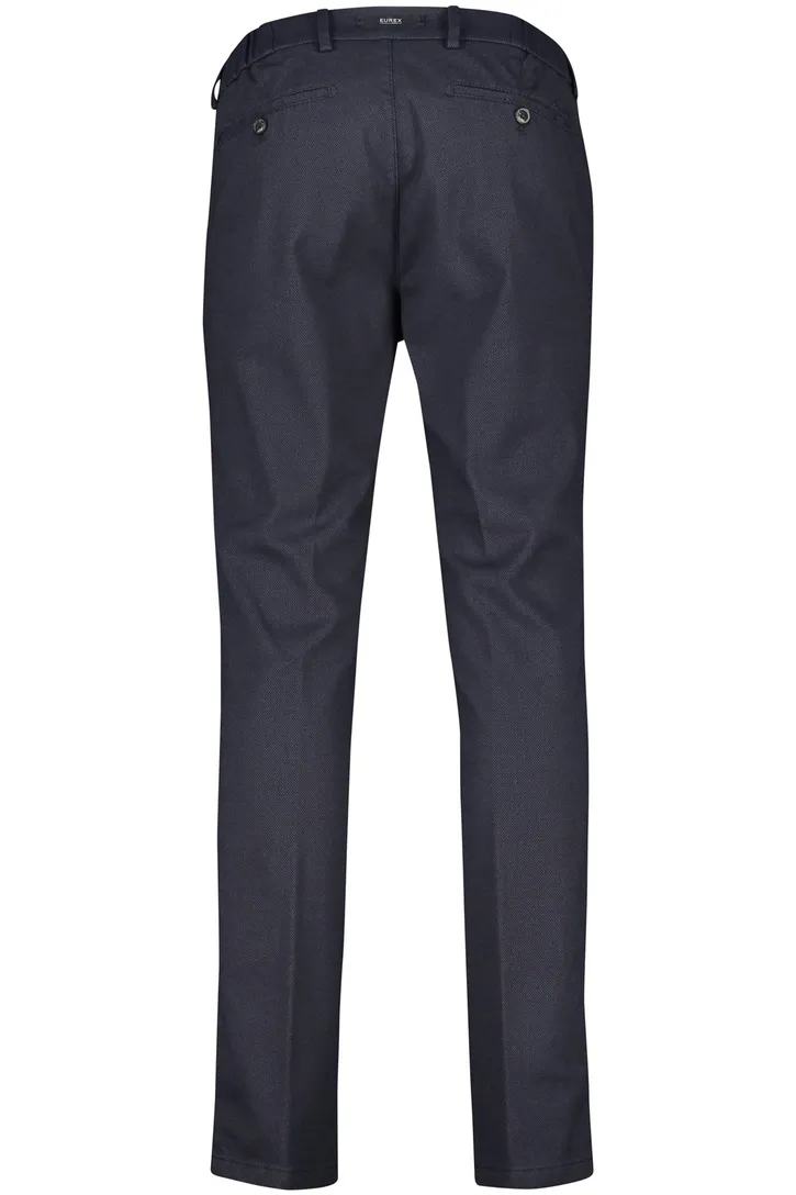 Eurex pantalon chino donkerblauw geprint normale fit