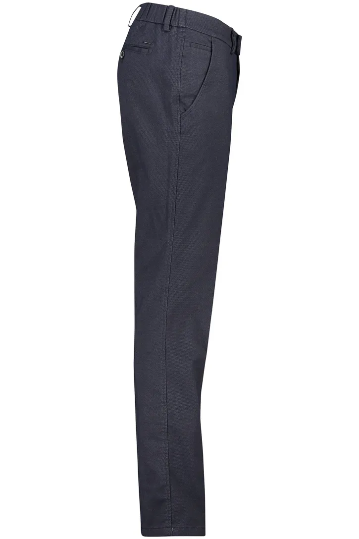 Eurex pantalon chino donkerblauw geprint normale fit