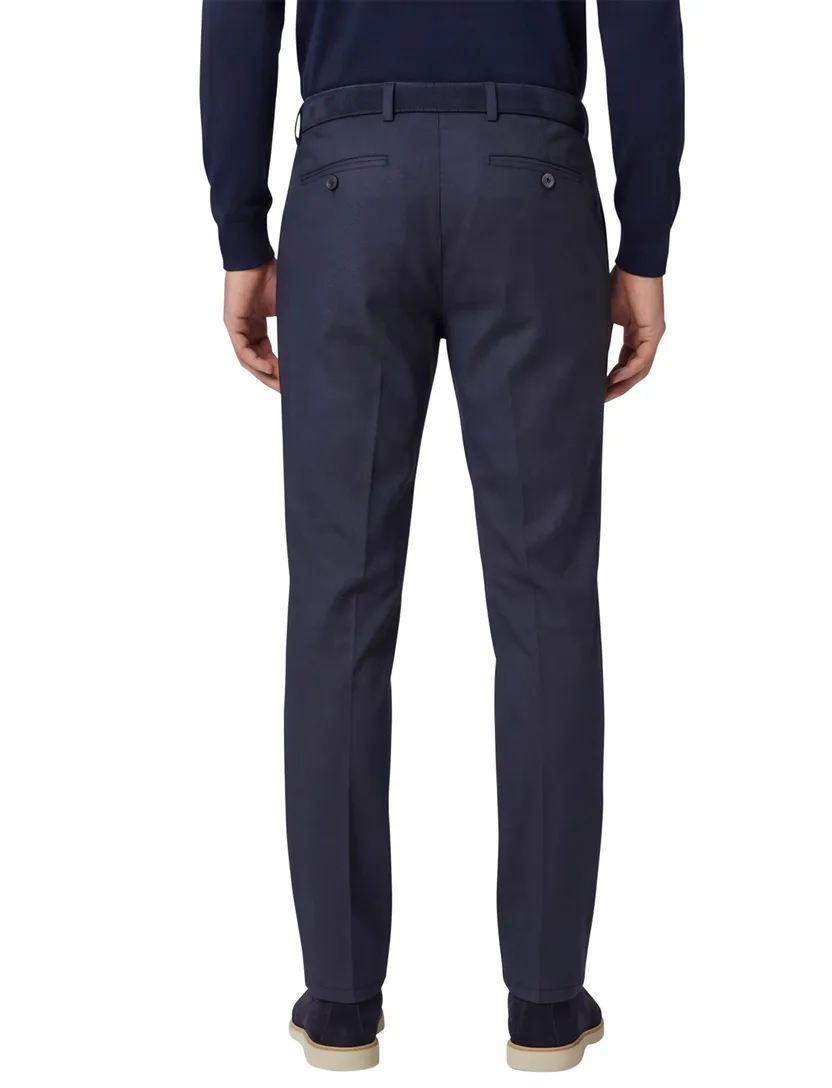Eurex pantalon chino donkerblauw geprint normale fit