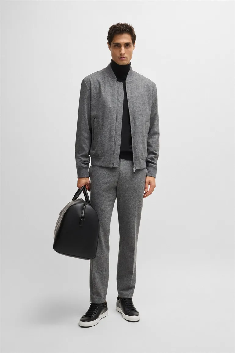 Hugo Boss coltrui zwart effen merinowol Musso-P
