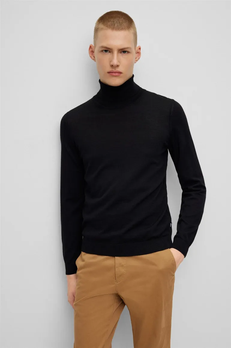 coltrui Hugo Boss zwart effen merinowol Musso-P