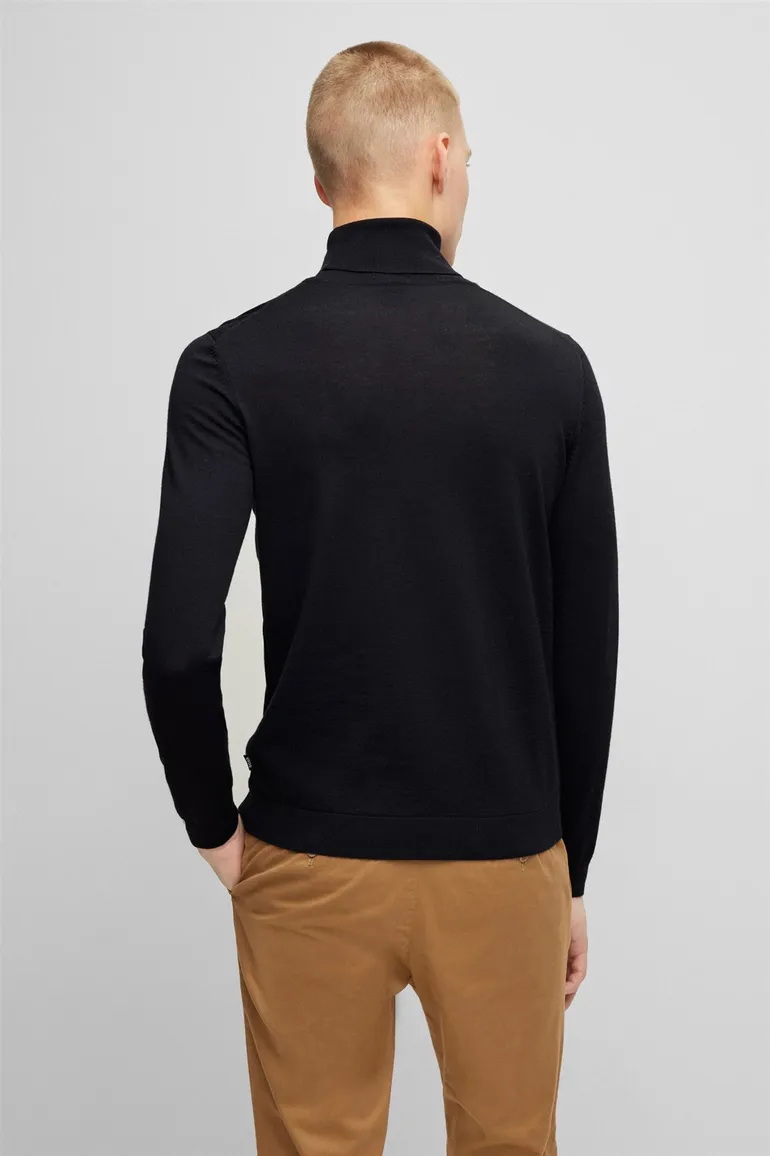 coltrui Hugo Boss zwart effen merinowol Musso-P