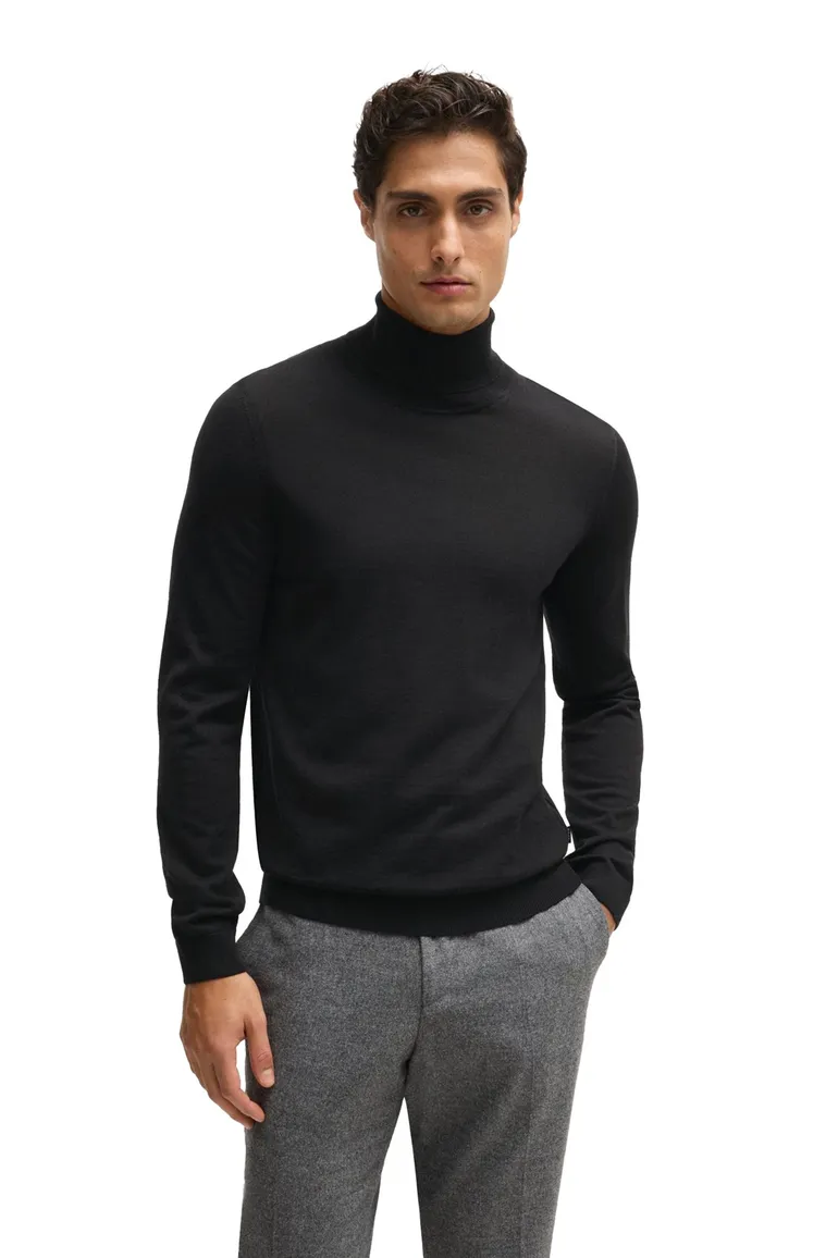 coltrui Hugo Boss zwart effen merinowol Musso-P